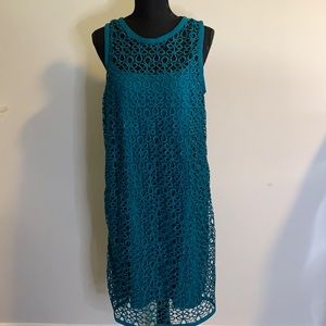 NWT Loft size 10 teal colored lace